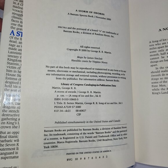 George R R Martin A Storm of Swords Hardcover Book Game of Thrones Song Fire Ice - Picture 2 of 2